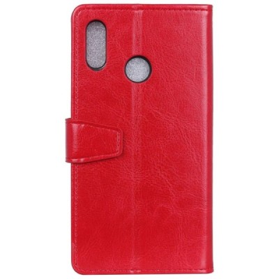 Xiaomi Redmi 6 Pro (Mi A2 Lite) atverčiamas raudonas odinis dėklas, knygutė - piniginė / Priedai.lt