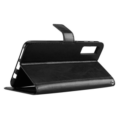 Samsung Galaxy A7 2018 atvēramais ādas melns maciņš, grāmata (maks) / Vacins.lv