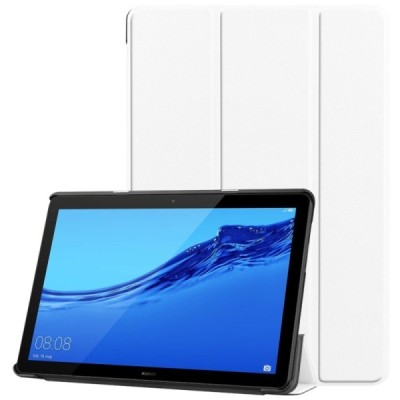 Huawei MediaPad T5 10 atvēramais balts maciņš / Vacins.lv