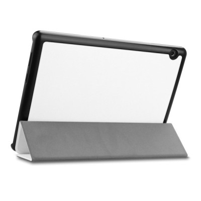 Huawei MediaPad T5 10 atvēramais balts maciņš / Vacins.lv