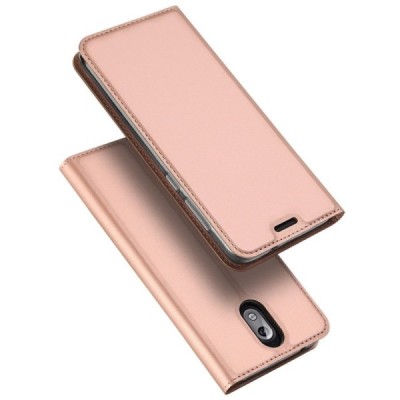 Nokia 3.1 (2018) „Dux Ducis“ Skin sērijas rozs ādas atvērams maciņš / Vacins.lv