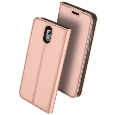 Nokia 3.1 (2018) „Dux Ducis“ Skin sērijas rozs ādas atvērams maciņš / Vacins.lv