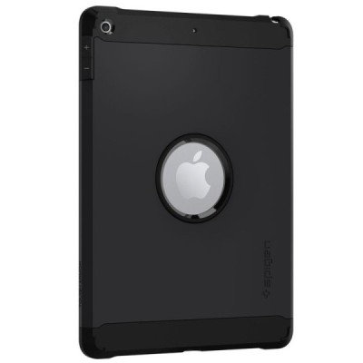 Apple iPad 9.7" 2017 (iPad 9.7" 2018) „Spigen“ Tough Armor sustiprintos apsaugos dėklas - juodas - nugarėlė / Priedai.lt