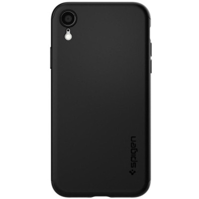 Apple iPhone Xr „Spigen“ Thin Fit 360 melns futrālis + ekrāna aizsargstikls / Vacins.lv