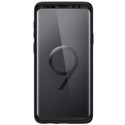 Samsung Galaxy S9+ (G965) „Spigen“ Thin Fit 360 melns futrālis + ekrāna aizsargstikls / Vacins.lv