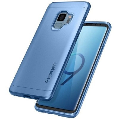 „Spigen“ Thin Fit 360 plastikinis Samsung Galaxy S9 (G960) mėlynas dėklas - nugarėlė + apsauginis ekrano stiklas / Priedai.lt