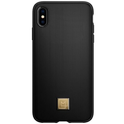 Apple iPhone X (iPhone Xs) „Spigen“ La Manon Classy melns cieta silikona apvalks / vacins.lv