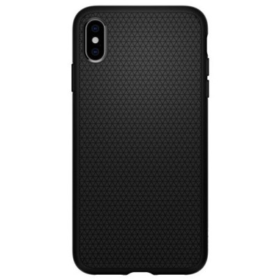 Apple iPhone Xs Max „Spigen“ Liquid Air melns cieta silikona apvalks / vacins.lv