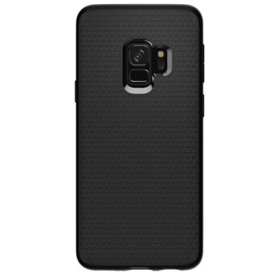 Samsung Galaxy S9 (G960) „Spigen“ Liquid Air melns cieta silikona apvalks / vacins.lv