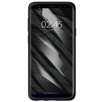 Samsung Galaxy S9 (G960) „Spigen“ Liquid Air melns cieta silikona apvalks / vacins.lv