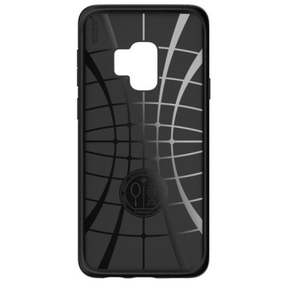 Samsung Galaxy S9 (G960) „Spigen“ Liquid Air melns cieta silikona apvalks / vacins.lv