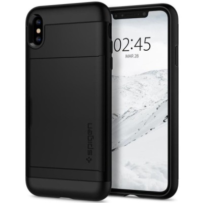 „Spigen“ Slim Armor CS Apple iPhone Xs Max juodas kieto silikono dėklas / Priedai.lt