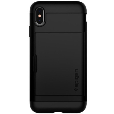 „Spigen“ Slim Armor CS Apple iPhone Xs Max juodas kieto silikono dėklas / Priedai.lt