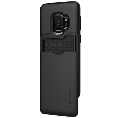 „Spigen“ Slim Armor CS Samsung Galaxy S9 (G960) juodas kieto silikono dėklas / Priedai.lt