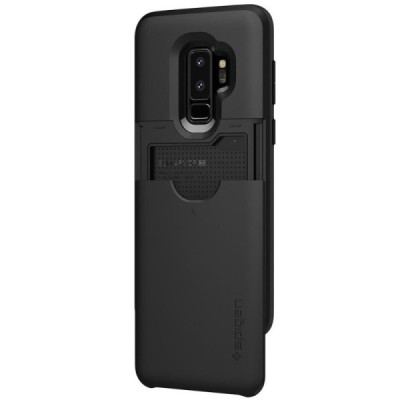 Samsung Galaxy S9+ (G965) „Spigen“ Slim Armor CS melns silikons apvalks / vacins.lv