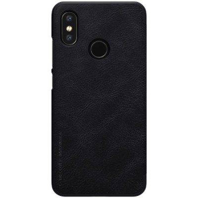 Prabangus „Nillkin“ Qin serijos juodas odinis atverčiamas Xiaomi Mi 8 dėklas / Priedai.lt