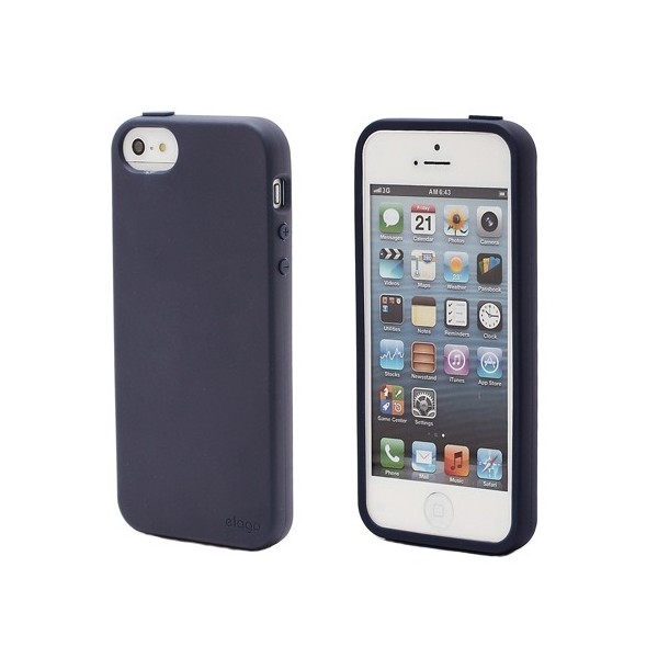 „Elago“ dėklas - mėlynas + apsauginė plėvelė (iPhone 5 / 5S / SE 2016)