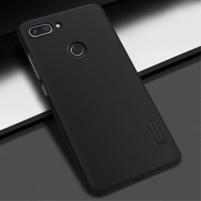 Xiaomi Mi 8 Lite Nillkin Frosted Shield melns plastmasas apvalks / vacins.lv