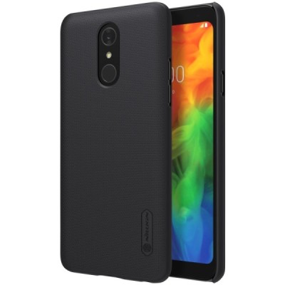 LG Q7 Nillkin Frosted Shield melns plastmasas futrālis / Vacins.lv