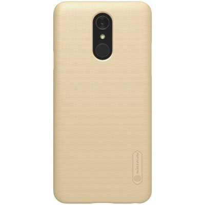 LG Q7 Nillkin Frosted Shield zelta plastmasas futrālis + ekrāna aizsargplēve / Vacins.lv