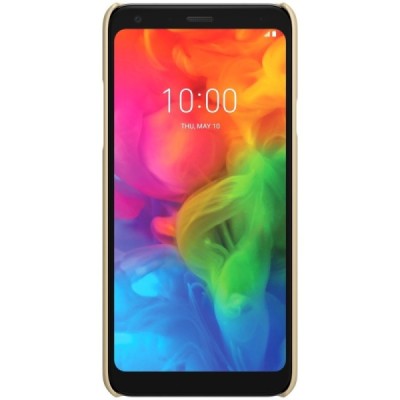 LG Q7 Nillkin Frosted Shield zelta plastmasas futrālis + ekrāna aizsargplēve / Vacins.lv