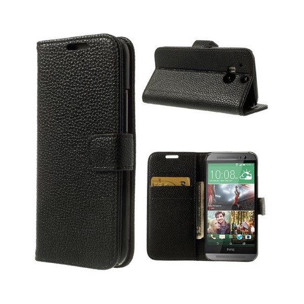 „Lychee“ atverčiamas dėklas - juodas (One M8 / One M8s)