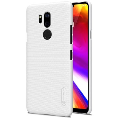 LG G7 ThinQ Nillkin Frosted Shield balts plastmasas futrālis + ekrāna aizsargplēve / Vacins.lv