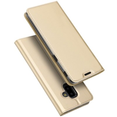 Samsung Galaxy J6+ 2018 (J610) „Dux Ducis“ Skin sērijas zelta ādas atvērams maciņš / Vacins.lv