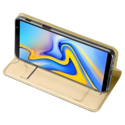 Samsung Galaxy J6+ 2018 (J610) „Dux Ducis“ Skin sērijas zelta ādas atvērams maciņš / Vacins.lv