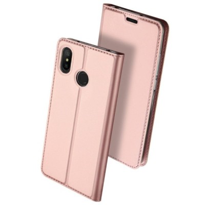 Xiaomi Redmi 6 Pro (Mi A2 Lite) „Dux Ducis“ Skin sērijas rozs ādas atvērams maciņš / Vacins.lv