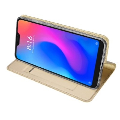 Xiaomi Redmi 6 Pro (Mi A2 Lite) „Dux Ducis“ Skin sērijas zelta ādas atvērams maciņš / Vacins.lv