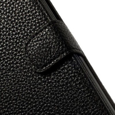 „Lychee“ HTC One M8 juodas odinis atverčiamas dėklas / Priedai.lt