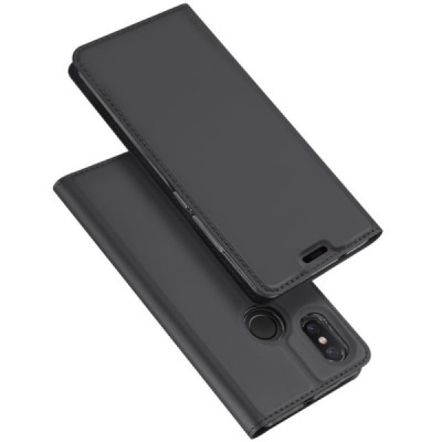 Xiaomi Mi 8 „Dux Ducis“ Skin sērijas melns ādas atvērams maciņš / Vacins.lv