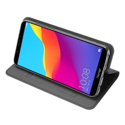 „Dux Ducis“ Skin serijos Huawei Honor 7C juodas odinis atverčiamas dėklas / Priedai.lt