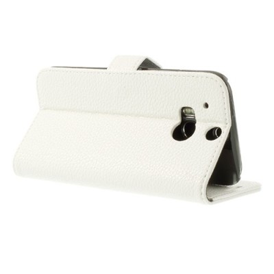 „Lychee“ HTC One M8 baltas odinis atverčiamas dėklas / Priedai.lt