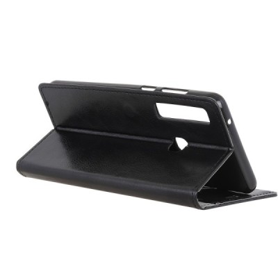 Samsung Galaxy A9 2018 (A9 Star Pro) atverčiamas juodas odinis dėklas, knygutė - piniginė / Priedai.lt