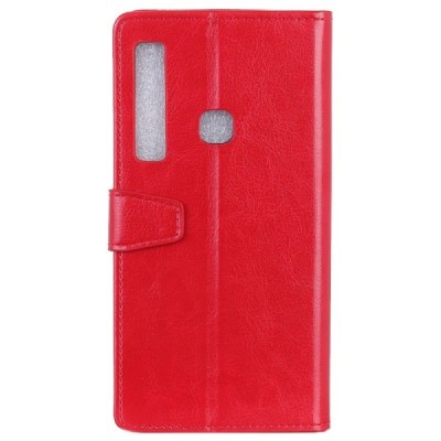 Samsung Galaxy A9 2018 (A9 Star Pro) atvēramais ādas sarkans maciņš, grāmata (maks) / Vacins.lv