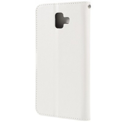 Samsung Galaxy J6+ 2018 (J610) atvēramais ādas balts maciņš (maks) / Vacins.lv