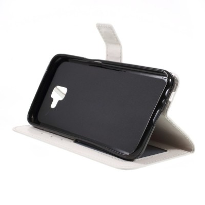 Samsung Galaxy J6+ 2018 (J610) atvēramais ādas balts maciņš (maks) / Vacins.lv