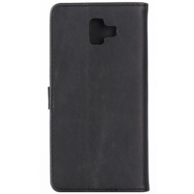 Samsung Galaxy J6+ 2018 (J610) atvēramais ādas melns retro maciņš (maks) / Vacins.lv