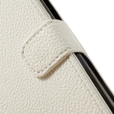 „Lychee“ HTC One M8 baltas odinis atverčiamas dėklas / Priedai.lt