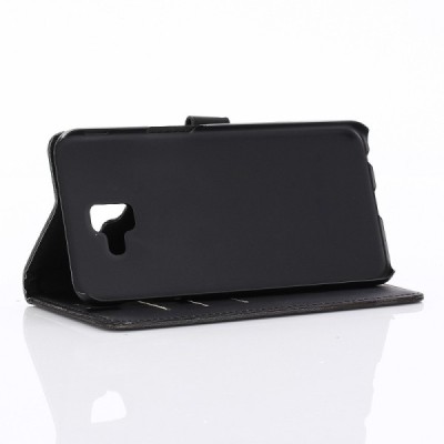 Samsung Galaxy J6+ 2018 (J610) atvēramais ādas melns retro maciņš (maks) / Vacins.lv