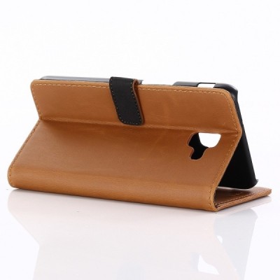 Samsung Galaxy J6+ 2018 (J610) atvēramais ādas brūns retro maciņš (maks) / Vacins.lv