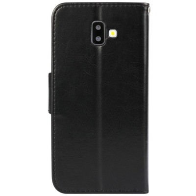 Samsung Galaxy J6+ 2018 (J610) „Diary“ atvēramais ādas melns maciņš (maks) / Vacins.lv