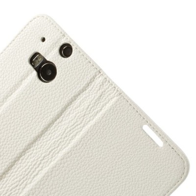 „Lychee“ HTC One M8 baltas odinis atverčiamas dėklas / Priedai.lt