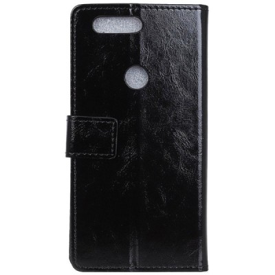 Xiaomi Mi 8 Lite atverčiamas juodas odinis dėklas - piniginė / Priedai.lt