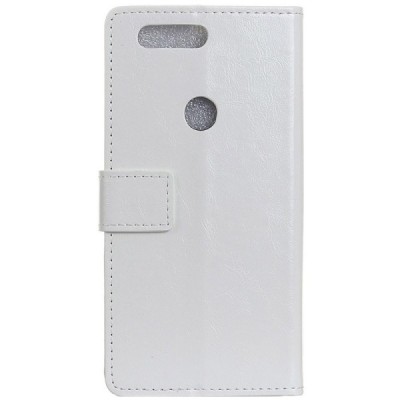 Xiaomi Mi 8 Lite atverčiamas baltas odinis dėklas - piniginė / Priedai.lt