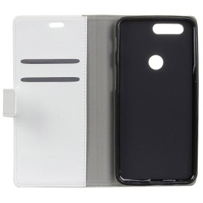 Xiaomi Mi 8 Lite atverčiamas baltas odinis dėklas - piniginė / Priedai.lt