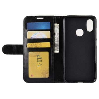 Xiaomi Mi 8 atvēramais ādas melns maciņš (maks) / Vacins.lv