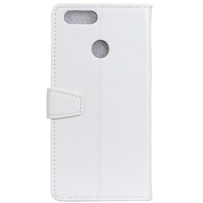 Huawei Honor 7C atverčiamas baltas odinis dėklas - piniginė / Priedai.lt